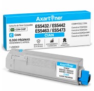 Compatible OKI ES5432 / ES5442 / ES5463 / ES5473 Cyan Cartucho de Toner 46490623