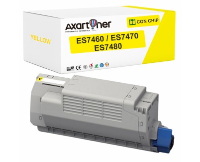 Compatible OKI Executive ES7460 / ES7470 / ES7470DN / ES7470DN MFP / ES7470 MFP / ES7480 / ES74780DN / ES7480DN MFP / ES7480 MFP Amarillo Cartucho de Toner 45396213