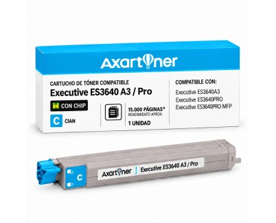 Compatible OKI Executive ES3640A3 / Pro Cyan Cartucho de Toner 43837107