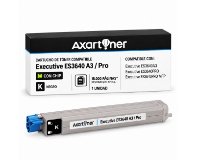 Compatible OKI Executive ES3640A3 / Pro Negro Cartucho de Toner 43837108