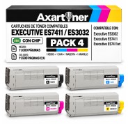 Compatible Pack x4 OKI Executive ES7411 / ES3032 Cartuchos de Toner