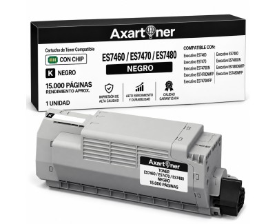 Compatible OKI Executive ES7460 / ES7470 / ES7470DN / ES7470DN MFP / ES7470 MFP / ES7480 / ES74780DN / ES7480DN MFP / ES7480 MFP Negro Cartucho de Toner 45396216