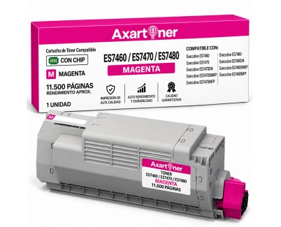 Compatible OKI Executive ES7460 / ES7470 / ES7470DN / ES7470DN MFP / ES7470 MFP / ES7480 / ES74780DN / ES7480DN MFP / ES7480 MFP Magenta Cartucho de Toner 45396214