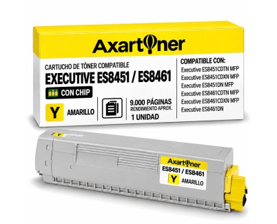 Compatible OKI Executive ES8451 / ES8461 Amarillo Cartucho de Toner 44059257