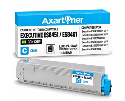 Compatible OKI Executive ES8451 / ES8461 Cyan Cartucho de Toner 44059259
