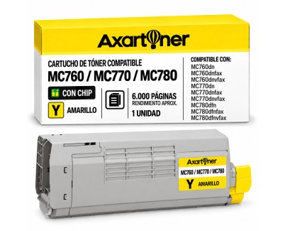 Compatible OKI MC760 / MC770 / MC780 Amarillo Cartucho de Toner 45396301