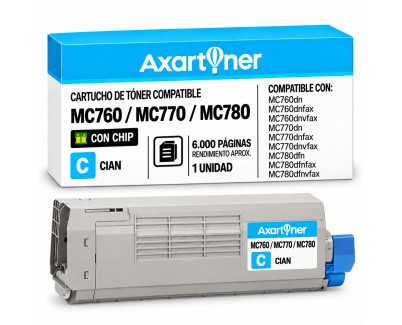 Compatible OKI MC760 / MC770 / MC780 Cyan Cartucho de Toner 45396303