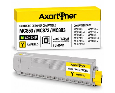 Compatible OKI MC853 / MC873 / MC883 Amarillo Cartucho de Toner 45862837