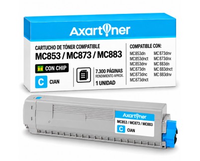 Compatible OKI MC853 / MC873 / MC883 Cyan Cartucho de Toner 45862839