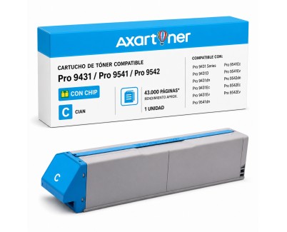 Compatible OKI Pro 9431 / 9541 / 9542 Cyan Cartucho de Toner 45536555