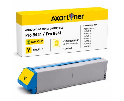Compatible OKI Pro 9431 / 9541 Amarillo Cartucho de Toner 45536553