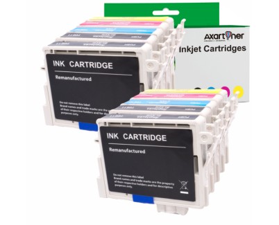 Compatible Pack x 10 Epson T0611 - T0612 - T0613 - T0614 Cartuchos de Tinta