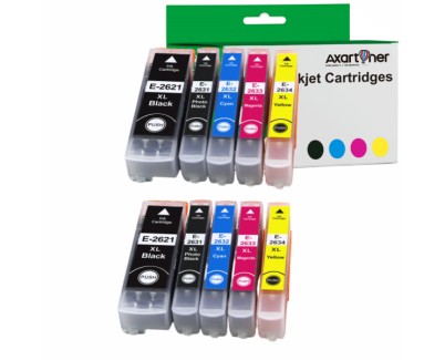 Compatible Pack x10 Epson T2621 / T2631 / T2632 / T2633 / T2634 - 26XL Cartuchos de Tinta