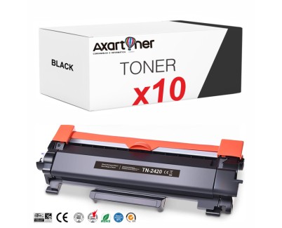 Compatible Pack x10 Brother TN2420 Negro - CON CHIP - Cartucho de Toner TN-2420