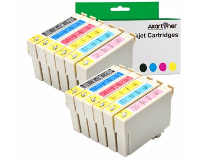 Compatible Pack x12 Epson T0801/2/3/4/5/6 Cartuchos de Tinta