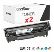 Compatible Pack 2 x HP Q2612A / 12A Negro Cartucho de Toner