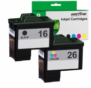 Compatible Lexmark 16 Negro + Lexmark 26 Tricolor Cartuchos de Tinta