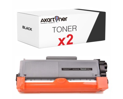 Compatible Pack x2 Brother TN2220 Negro Cartucho de Toner TN-2220