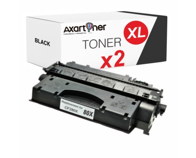 Compatible Pack x 2 HP CF280X / 80X Negro Catuchos de Toner