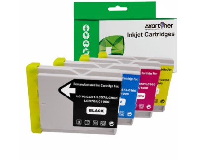 Compatible Pack 4 x Tinta BROTHER LC1000XL / LC970XL LC-1000 / LC-970