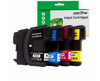 Compatible Pack x 4 Brother LC-980XL / LC-1100XL Cartuchos de Tinta LC980 / LC1100