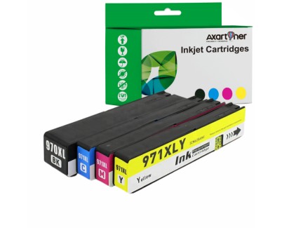Compatible Pack x 4 HP 970XL / HP 971XL Cartuchos de Tinta Pigmentada