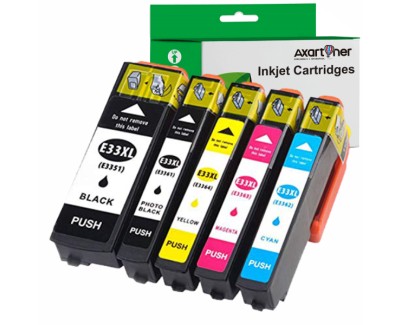 Compatible Pack x5 Epson T3351 / T3361 / T3362 / T3363 / T3364 - 33XL Cartuchos de Tinta