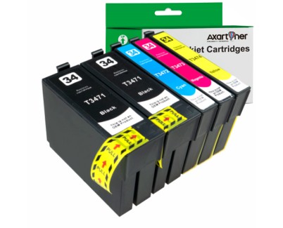 Compatible Pack 5 x Tinta EPSON T3471 / T3472 / T3473 / T3474 - 34XL