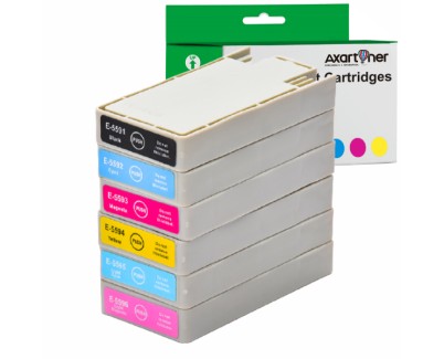 Compatible Pack x 6 Epson T5591/2/3/4/5/6 Cartuchos de Tinta para Epson Stylus Photo RX700