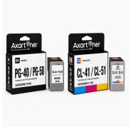 Compatible Pack Canon PG40 / PG50 Negro (1 ud.) + CL41 / CL51 Color (1 ud.) Cartuchos de Tinta - Muestra Nivel de Tinta