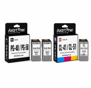 Compatible Pack Canon PG40 / PG50 Negro (2 ud.) + CL41 / CL51 Color (1 ud.) Cartuchos de Tinta - Muestra Nivel de Tinta