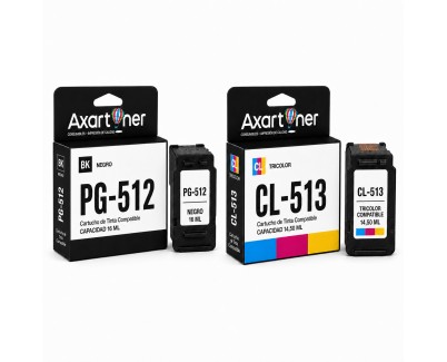 Compatible Pack Canon PG512 / PG510 Negro (1 ud.) + CANON CL513 / CL511 TRICOLOR (1 ud.) Cartuchos de Tinta - Muestra Nivel de Tinta