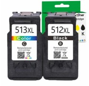 Compatible Pack Canon PG512 / PG510 Negro (1 ud.) + CANON CL513 / CL511 TRICOLOR (1 ud.) Cartuchos de Tinta - Muestra Nivel de Tinta