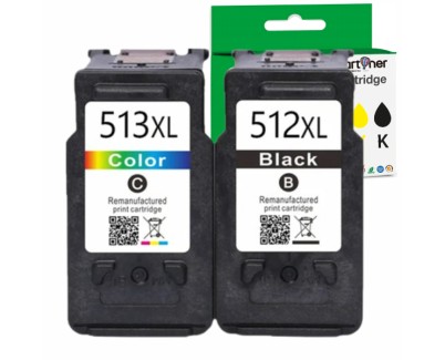 Compatible Pack Canon PG512 / PG510 Negro (1 ud.) + CANON CL513 / CL511 TRICOLOR (1 ud.) Cartuchos de Tinta - Muestra Nivel de Tinta