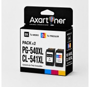 Compatible Pack Canon PG540XL Negro (1 ud.) + CL541XL Tricolor (1 ud.) Cartuchos de Tinta - Muestra Nivel de Tinta PG540 / CL541