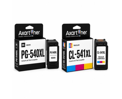 Compatible Pack Canon PG540XL Negro (1 ud.) + CL541XL Tricolor (1 ud.) Cartuchos de Tinta - Muestra Nivel de Tinta PG540 / CL541