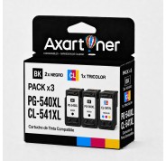 Compatible Pack Canon PG540XL Negro (2 ud.) + CL541XL Tricolor (1 ud.) Cartuchos de Tinta - Muestra Nivel de Tinta PG540 / CL541