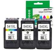 Compatible Pack Canon PG540XL Negro (2 ud.) + CL541XL Tricolor (1 ud.) Cartuchos de Tinta - Muestra Nivel de Tinta PG540 / CL541