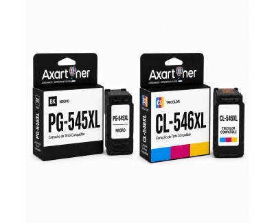 Compatible Pack Canon PG545XL Negro (1 ud.) + CL546XL Tricolor (1 ud.) Cartuchos de Tinta Muestra Nivel de Tinta (PG-545 + CL-546)