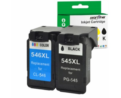 Compatible Pack Canon PG545XL Negro (1 ud.) + CL546XL Tricolor (1 ud.) Cartuchos de Tinta Muestra Nivel de Tinta (PG-545 + CL-546)