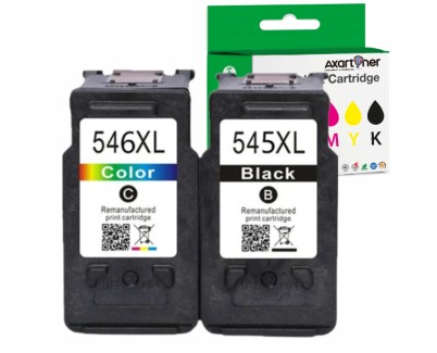 Compatible Pack Canon PG545XL Negro (1 ud.) + CL546XL Tricolor (1 ud.) Cartuchos de Tinta Muestra Nivel de Tinta (PG-545 + CL-546)