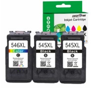 Compatible Pack Canon PG545XL Negro (2 ud.) + CL546XL Tricolor (1 ud.) Cartuchos de Tinta Muestra Nivel de Tinta (PG-545 + CL-546)