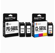 Compatible Pack Canon PG560XL Negro (2 ud.) + CL561XL Tricolor (1 ud.) Cartuchos de Tinta PG560 CL561