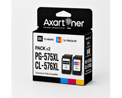 Compatible Pack Canon PG575XL Negro + CL576XL Tricolor Cartuchos de Tinta 5437C001 / 5441C001 para Pixma TR4750i, TR4751i, TR4756i, TR4757i, TS3550i, TS3551i, TS3750i, TS3751i, TS3752i