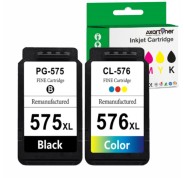Compatible Pack Canon PG575XL Negro + CL576XL Tricolor Cartuchos de Tinta 5437C001 / 5441C001 para Pixma TR4750i, TR4751i, TR4756i, TR4757i, TS3550i, TS3551i, TS3750i, TS3751i, TS3752i