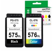 Compatible Pack Canon PG575XL Negro + CL576XL Tricolor Cartuchos de Tinta 5437C001 / 5441C001 para Pixma TR4750i, TR4751i, TS3550i, TS3551i