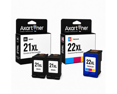 Compatible Pack HP 21XL Negro (2 ud.) + HP 22XL Color (1 ud.) Cartuchos de Tinta