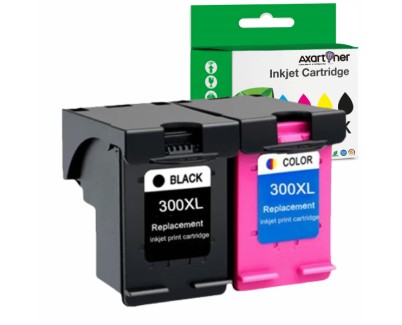 Compatible Pack HP 300XL (Negro 1ud. + TRICOLOR 1 ud.) Cartuchos de Tinta CC641EE / CC644EE