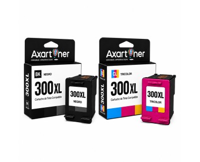 Compatible Pack HP 300XL (Negro 1ud. + TRICOLOR 1 ud.) Cartuchos de Tinta CC641EE / CC644EE