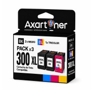 Compatible Pack HP 300XL (Negro 2 ud. + TRICOLOR 1 ud.) Cartuchos de Tinta CC641EE / CC644EE